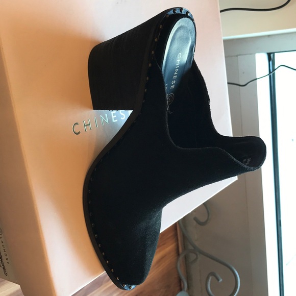 Black suede heel mule - Picture 1 of 2